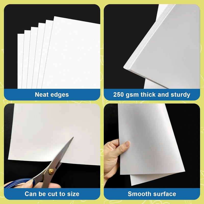 rookea 25 Pcs 22" x 28" Poster Board White Poster Paper Bulk, 250 GSM Thickness Vision Boards Smart Poster Board for School Arts Craft Projects Presentations Drawing Scrapbooking Blank Graphic Display - Image 3